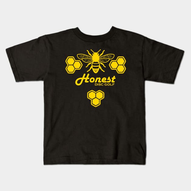 Be Honest Disc Golf "Bee" Gold Kids T-Shirt by EnolaReven